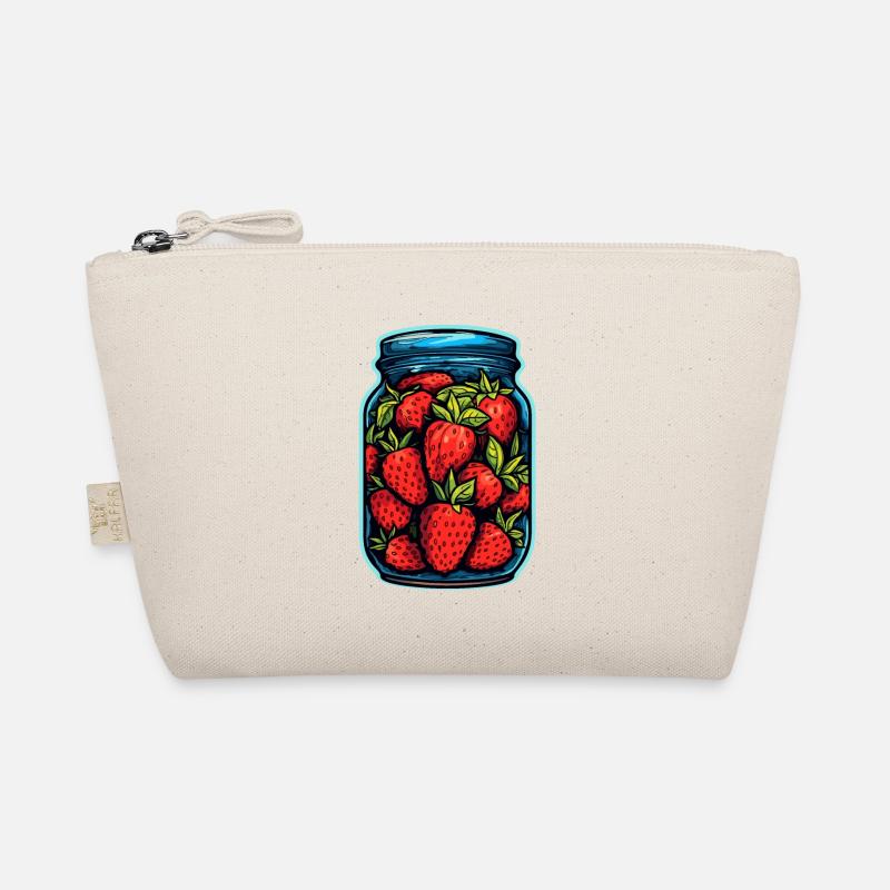 Glasgefäß mit Erdbeeren Bio-Täschchen