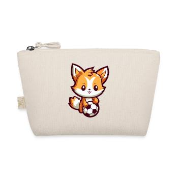 Süßer Cartoon Fuchs spielt Fußball für Kinder - Bio-Täschchen - Natur - Vorne