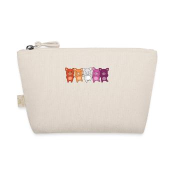 Lesbian Flag Pride LGBTQ Cute Pig - Organic Pouch - nature - Front