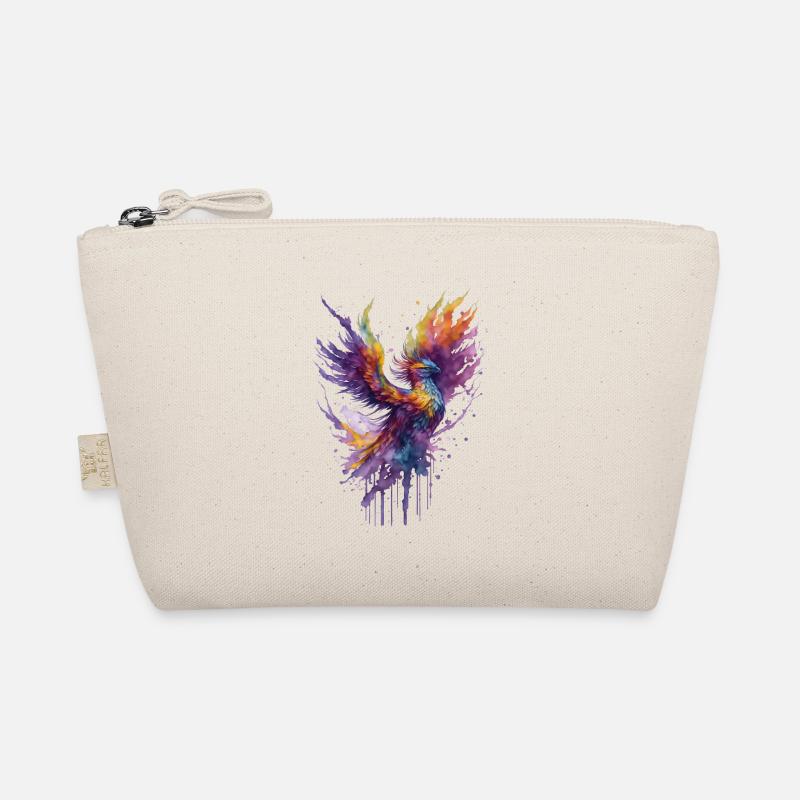 Mystical Fire Watercolor Phoenix Bird Organic Pouch