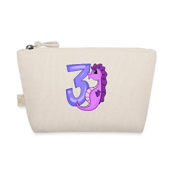 3rd birthday motif seahorse - three years old - Organic Pouch - nature - Front