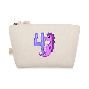 4th birthday motif seahorse - four years old - Organic Pouch - nature - Front