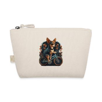 Chihuahua | Bike | Bicycle | Dog | Cycling | - Organic Pouch - nature - Front