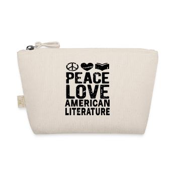 PEACE LOVE AMERICAN LITERATURE - Bio-Täschchen - Natur - Vorne