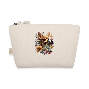 Chihuahua | Niedlicher Hund | Schön | Blumen - Bio-Täschchen - Natur - Vorne