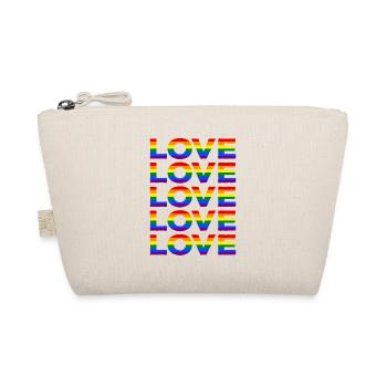 Pride LGBT LGBTQ Regenbogenfahne Love CSD Geschenk - Bio-Täschchen - Natur - Vorne