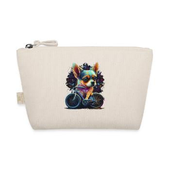 Chihuahua | Bike | Bicycle | Dog | Cycling | - Organic Pouch - nature - Front