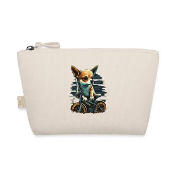 Chihuahua | Bike | Bicycle | Dog | Cycling | - Organic Pouch - nature - Front