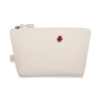 Logo Red Roses Patch Vintage Flowers Lover Novelty - Organic Pouch - nature - Front
