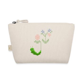 embroidery caterpillar - Organic Pouch - nature - Front