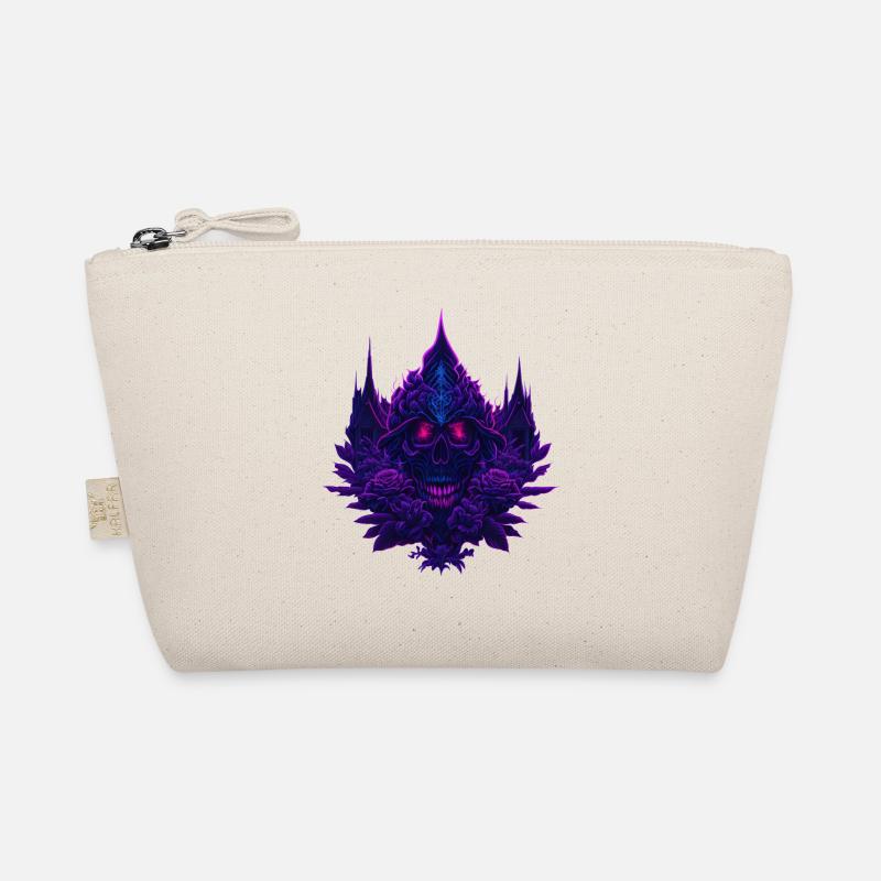 Crâne de roses néon violettes Trousse biologique