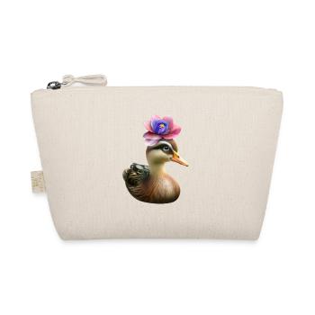 Duck with flower hat - Organic Pouch - nature - Front