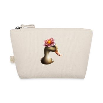 Duck with flower hat - Organic Pouch - nature - Front