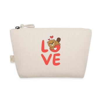 Castors pour la Saint-Valentin Animaux mignons Cœurs Amour - Trousse biologique - nature - Devant