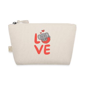 Éléphant pour la Saint-Valentin Animaux mignons Cœurs Amour - Trousse biologique - nature - Devant