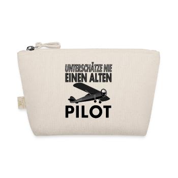 alter Pilot fliegt Flugzeug Cockpit gift - Bio-Täschchen - Natur - Vorne