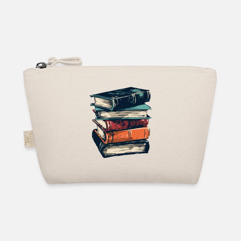 Stack of books for bookworms and bookworms Organic Pouch
