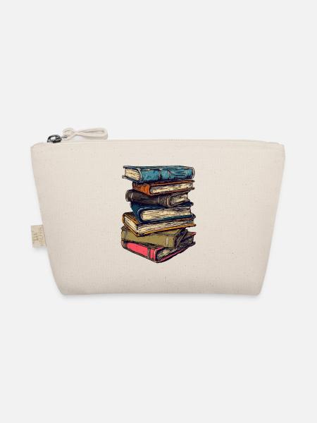 Stapel Bücher für Leseratten und Bücherwürmer - Bio-Täschchen - Natur