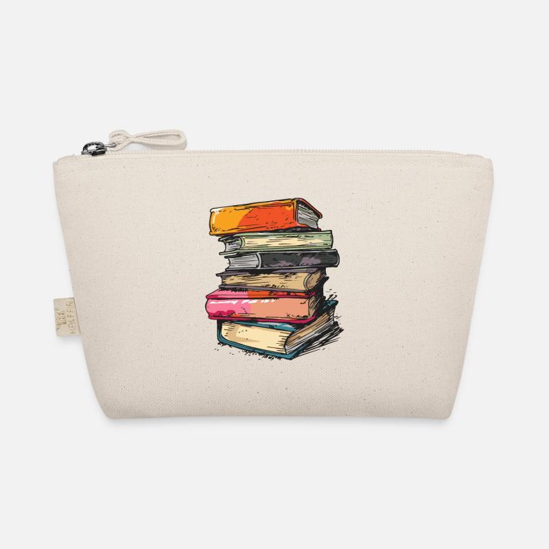 Stack of books for bookworms and bookworms Organic Pouch