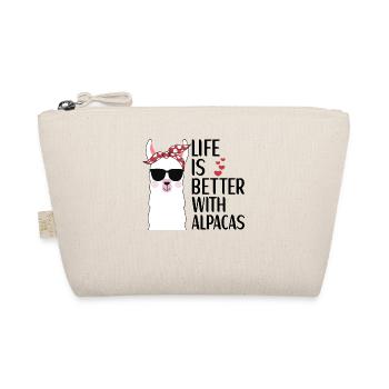 LLama Lover for Kids Alpaca Gift Girls - Organic Pouch - nature - Front