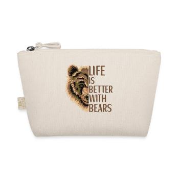 Bear Lover Accessories Grizzly Bear Gift - Bio-Täschchen - Natur - Vorne