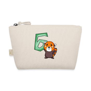 6th Birthday Motif Red Panda - six years old - Organic Pouch - nature - Front