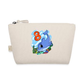 8th birthday motif dolphin - eight years old - Organic Pouch - nature - Front