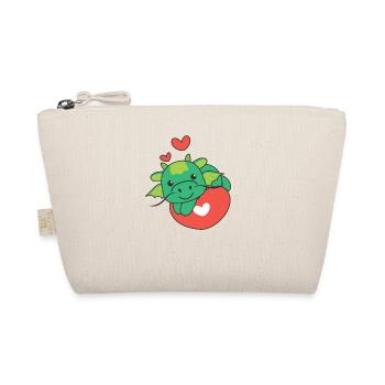 Dragon for Valentine's Day cute animals hearts - Organic Pouch - nature - Front