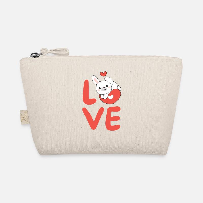Lapin pour la Saint-Valentin Animaux mignons Cœurs Amour Trousse biologique