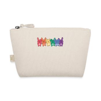 Regenbogen Hase Flag Pride LGBTQ süße Hasen - Bio-Täschchen - Natur - Vorne