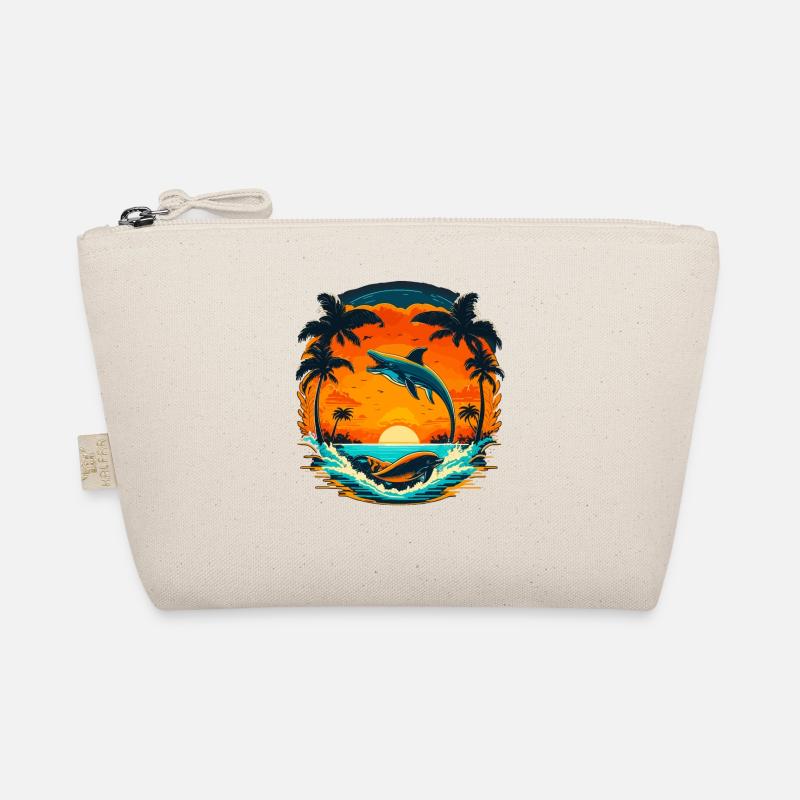 Dolphin Summer Sunset Organic Pouch