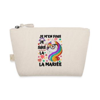 Couple mariage je m en fous je suis la mariée - Trousse biologique - nature - Devant