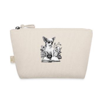 Chihuahua | Book | Coffee | Tea | Reading | - Organic Pouch - nature - Front