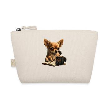 Chihuahua | Buch | Kaffee | Tee | Lesen | Hund | - Bio-Täschchen - Natur - Vorne