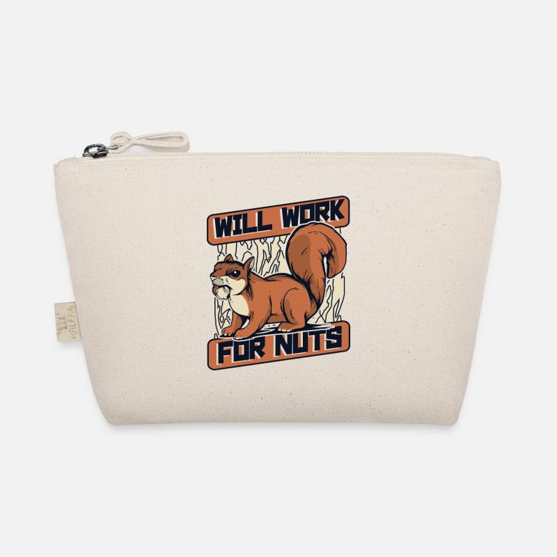 Will Work For Nuts Grauhörnchen Squirrel Bio-Täschchen