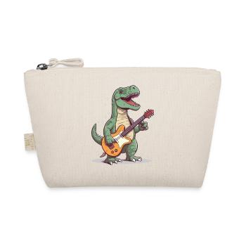 Dinosaur with guitar for musicians - Organic Pouch - nature - Front