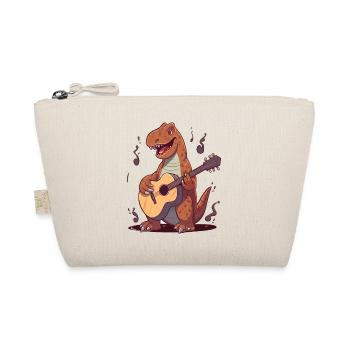 Dinosaur with guitar for musicians - Organic Pouch - nature - Front