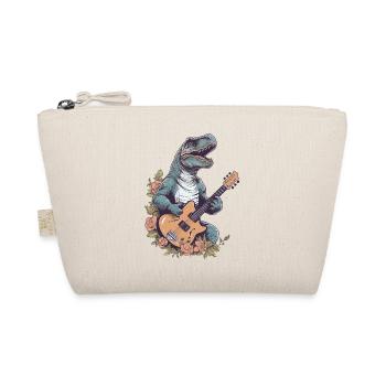 Dinosaur with guitar for musicians - Organic Pouch - nature - Front