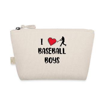 I love baseball boys. Funny baseball with - Organic Pouch - nature - Front