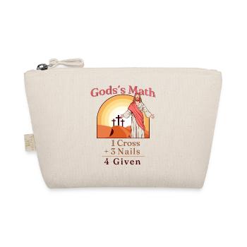 Nail Cross Faith on Team Jesus 1 Cross 3 nails 4 - Organic Pouch - nature - Front