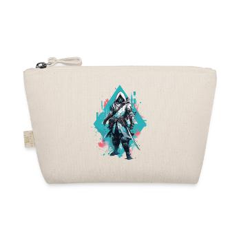 Epischer Gamer Cyber Assassine in Pastel Blau - Bio-Täschchen - Natur - Vorne