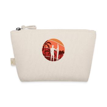 Surfeurs devant les palmiers et coucher de soleil - été - Trousse biologique - nature - Devant
