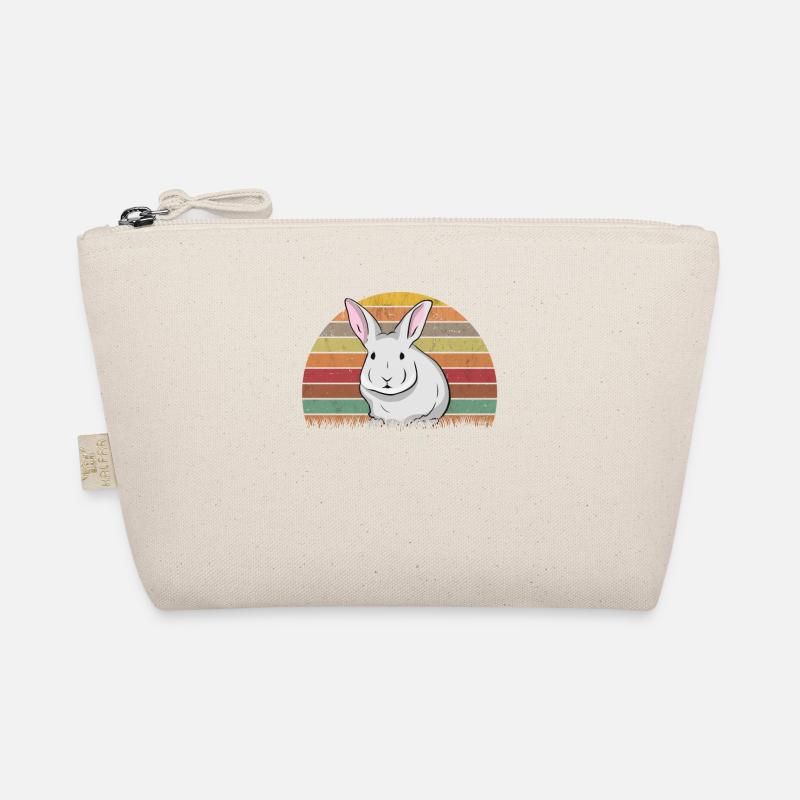 Rabbit Retro Bunny Vintage Bunny Organic Pouch