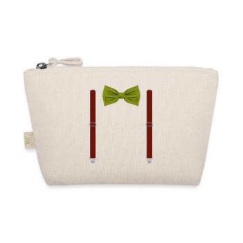 Drôle de nœud papillon vert avec bretelles rouges Parfait - Trousse biologique - nature - Devant