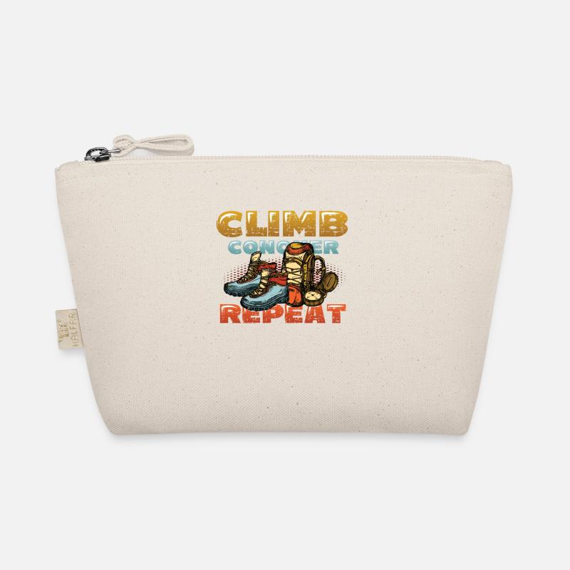 Climbing, conquering, repeating, mountaineering Organic Pouch