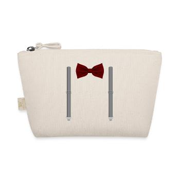 Funny Red Bow Tie with Gray Suspenders Perfect - Organic Pouch - nature - Front