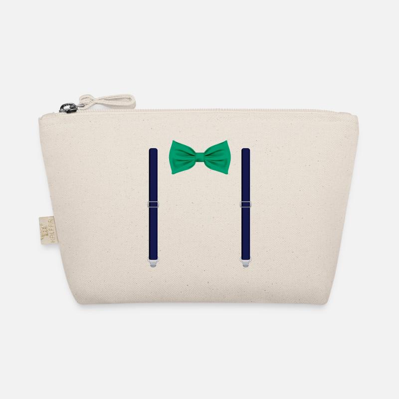 Drôle de nœud papillon vert avec bretelles parfait - Trousse biologique - nature