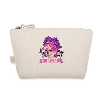 Sugar Skull Pink Ribbon Combattez comme une fille - Trousse biologique - nature - Devant