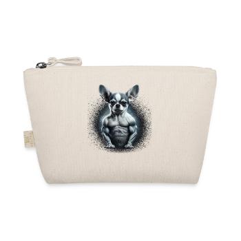 Chihuahua - Fitness Bodybuilding Gym Hund Sixpack - Bio-Täschchen - Natur - Vorne