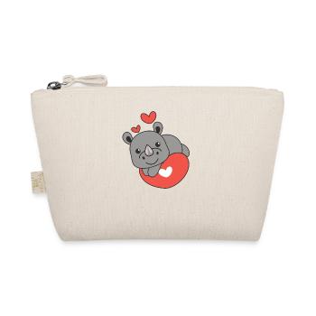 Rhinoceros for Valentine's Day cute animals hearts - Organic Pouch - nature - Front
